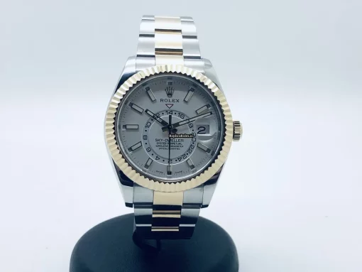 Fabulous Fake Rolex Sky-dweller 326933 Caliber 9001 Automatic Movement 42mm Gold/steel Case Mens/unisex Watch - Image 9