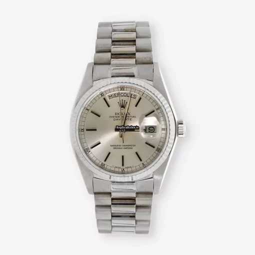 Incredible Replica Rolex Day-date 36 18039 Caliber 3055 Automatic Movement 36mm White Gold Case Mens/unisex Watch