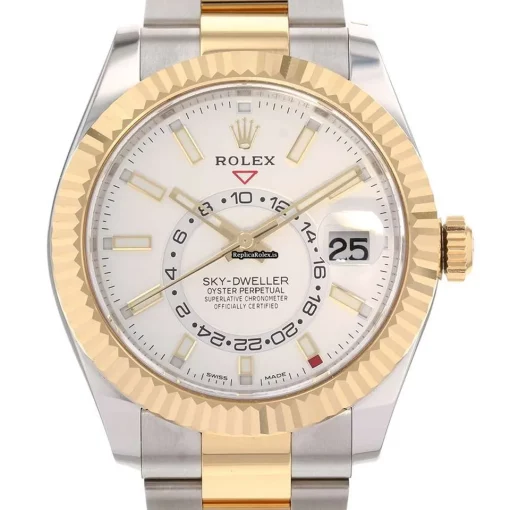 Perfect Fake Rolex Sky-dweller 326933 Caliber 9001 Automatic Movement 42mm Gold/steel Case Mens/unisex Watch