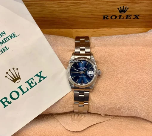 Fabulous Fakes Rolex Oyster Perpetual Lady Date 69160 Caliber 2135 Automatic Movement 26mm Steel Case Womens Watch - Image 5