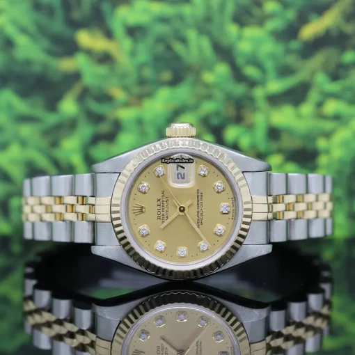 Defect Copy Rolex Lady-datejust 69173 Caliber 2135 Automatic Movement 26x42mm Gold/steel Case Womens Watch