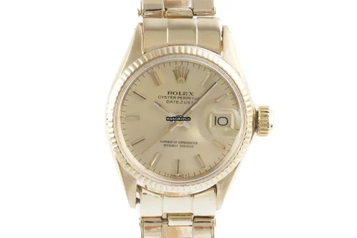 Excellent Replica Rolex Oyster Perpetual Lady Date 6517 Caliber 1130 Automatic Movement 26mm Yellow Gold Case Womens Watch - Image 7