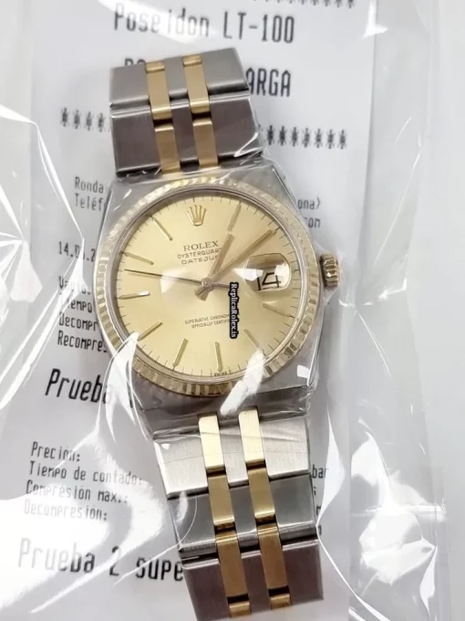 Fine Replica Rolex Datejust Oysterquartz 17013 Caliber 5035 Quartz Movement 36x42mm Gold/steel Case Mens/unisex Watch - Image 16