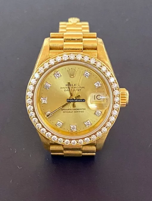 Good Fake Rolex Lady-datejust 69178 Caliber 2135 Automatic Movement 26mm Yellow Gold Case Womens Watch