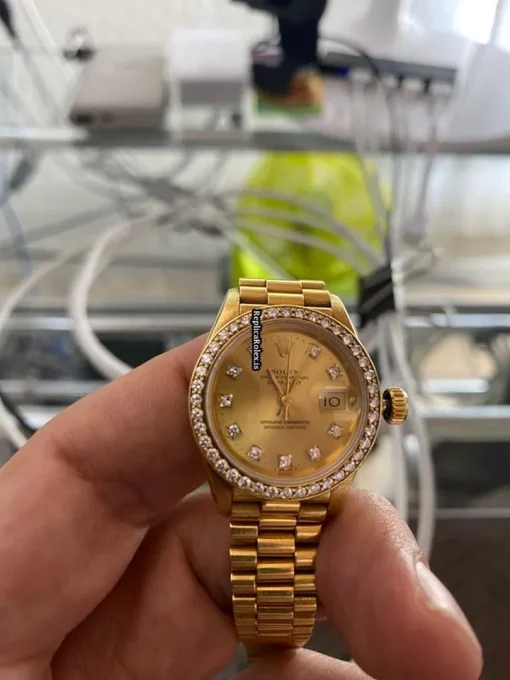 Good Fake Rolex Lady-datejust 69178 Caliber 2135 Automatic Movement 26mm Yellow Gold Case Womens Watch - Image 12