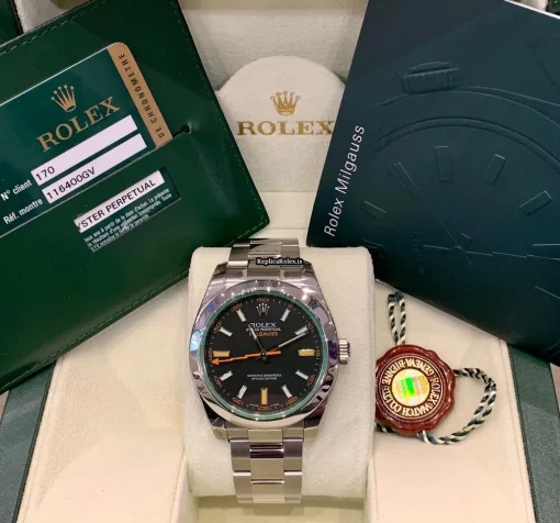 Incredible Replica Rolex Milgauss 116400gv Caliber 3131 Automatic Movement 40mm Steel Case Mens/unisex Watch - Image 5