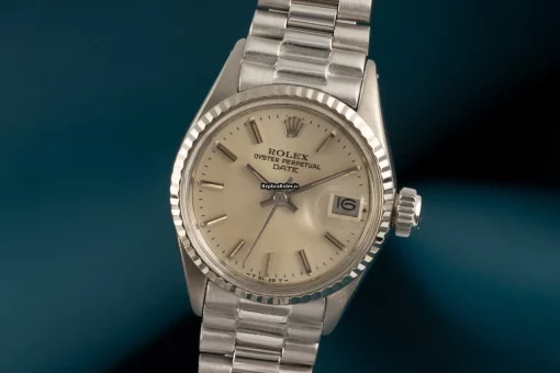 Wonderful Fake Rolex Oyster Perpetual Lady Date 6516 Caliber 1160 Automatic Movement 26mm White Gold Case Womens Watch