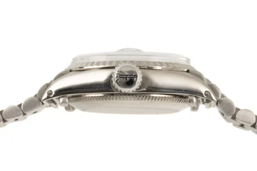 Wonderful Fake Rolex Oyster Perpetual Lady Date 6516 Caliber 1160 Automatic Movement 26mm White Gold Case Womens Watch - Image 9