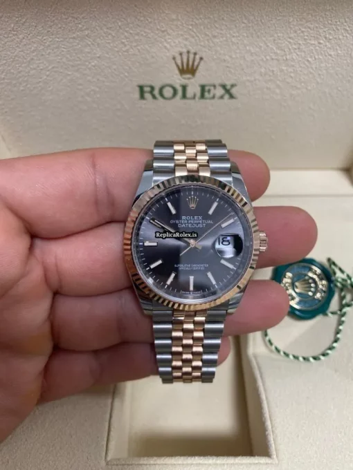 Amazing Replica Rolex Datejust 126231-0013 Caliber 3235 Automatic Movement 36mm Gold/steel Case Mens/unisex Watch - Image 6