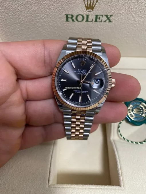 Amazing Replica Rolex Datejust 126231-0013 Caliber 3235 Automatic Movement 36mm Gold/steel Case Mens/unisex Watch - Image 7