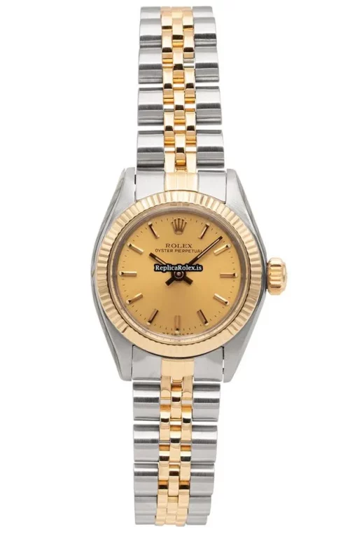 Cool Replica Rolex Oyster Perpetual 67193 Caliber 2030 Automatic Movement 24x26mm Gold/steel Case Womens Watch