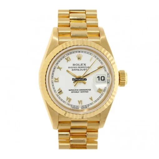 Stylish Fake Rolex Lady-datejust 69178 Automatic Movement 26mm Yellow Gold Case Womens Watch