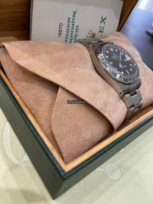 Cool Fakes Rolex Explorer II 16570 Caliber 3185 Automatic Movement 40mm Steel Case Mens/unisex Watch - Image 3
