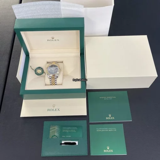 Great Copy Rolex Datejust 126303 Automatic Movement 41mm Gold/steel Case Watch - Image 6