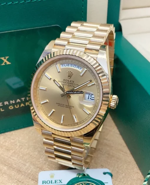 Good Replica Rolex Day-date 40 228238 Caliber 3255 Automatic Movement 40mm Yellow Gold Case Mens/unisex Watch