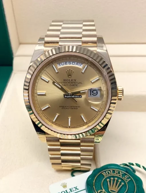 Good Replica Rolex Day-date 40 228238 Caliber 3255 Automatic Movement 40mm Yellow Gold Case Mens/unisex Watch - Image 2