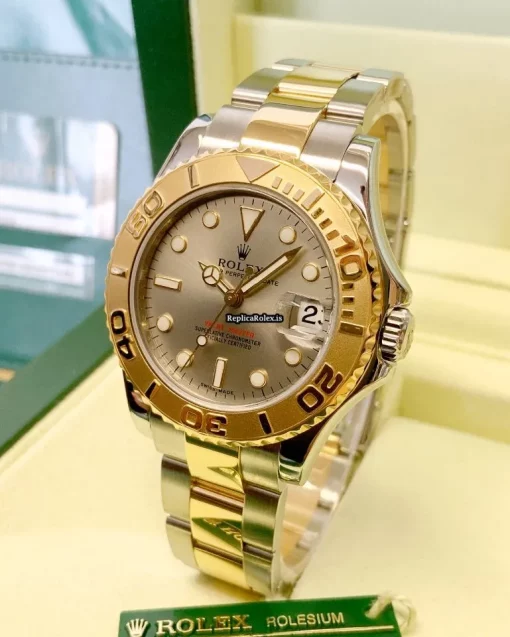Amazing Replica Rolex Yacht-master 168623 Caliber 2235 Automatic Movement 35mm Gold/steel Case Mens/unisex Watch - Image 3