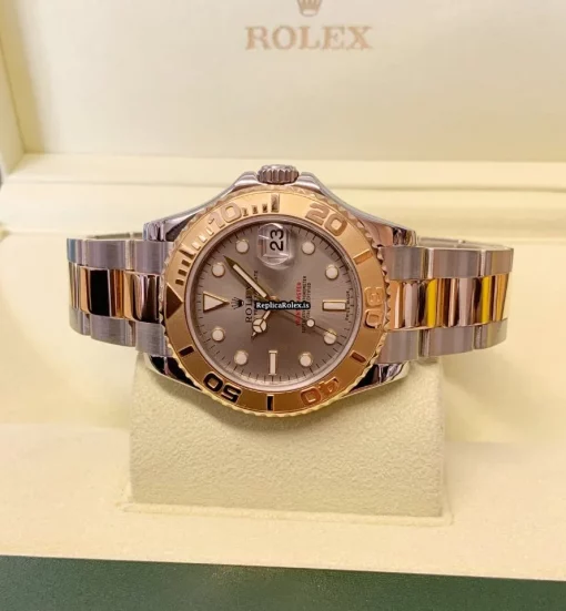 Amazing Replica Rolex Yacht-master 168623 Caliber 2235 Automatic Movement 35mm Gold/steel Case Mens/unisex Watch - Image 5