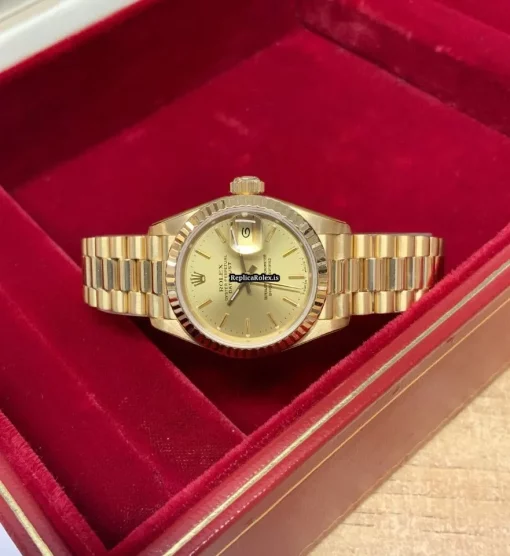 Discount Replica Rolex Lady-datejust 69178 Caliber 2135 Automatic Movement 26mm Yellow Gold Case Womens Watch - Image 2