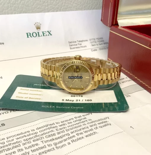 Discount Replica Rolex Lady-datejust 69178 Caliber 2135 Automatic Movement 26mm Yellow Gold Case Womens Watch - Image 5