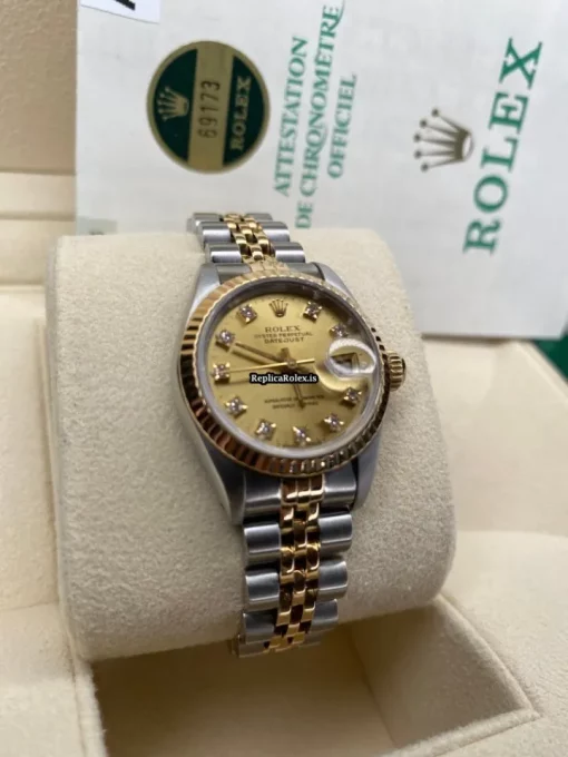 Nice Replica Rolex Lady-datejust 69173 Caliber 2135 Automatic Movement 26mm Steel Case Womens Watch - Image 14