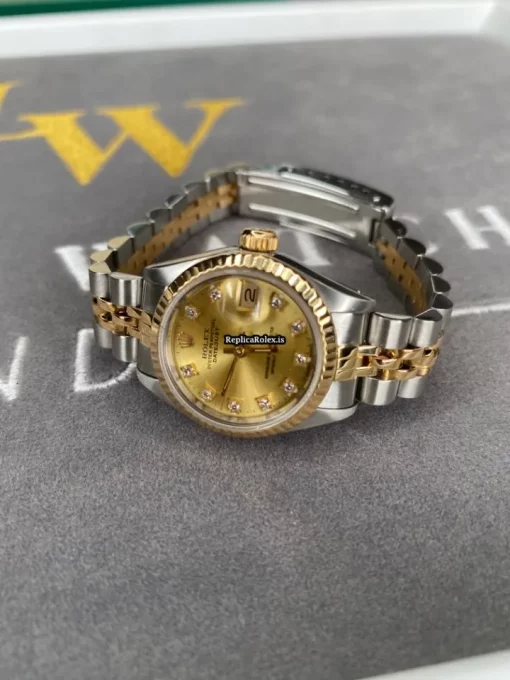 Nice Replica Rolex Lady-datejust 69173 Caliber 2135 Automatic Movement 26mm Steel Case Womens Watch - Image 2