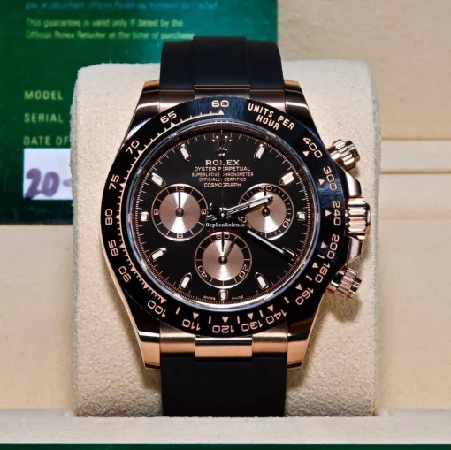 Epic Fake Rolex Daytona 116515ln Caliber 4130 Automatic Movement 40mm Rose Gold Case Mens/unisex Watch - Image 2