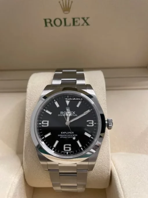 Luxury Replica Rolex Explorer 214270 Caliber 3132 Automatic Movement 39mm Steel Case Mens/unisex Watch - Image 10