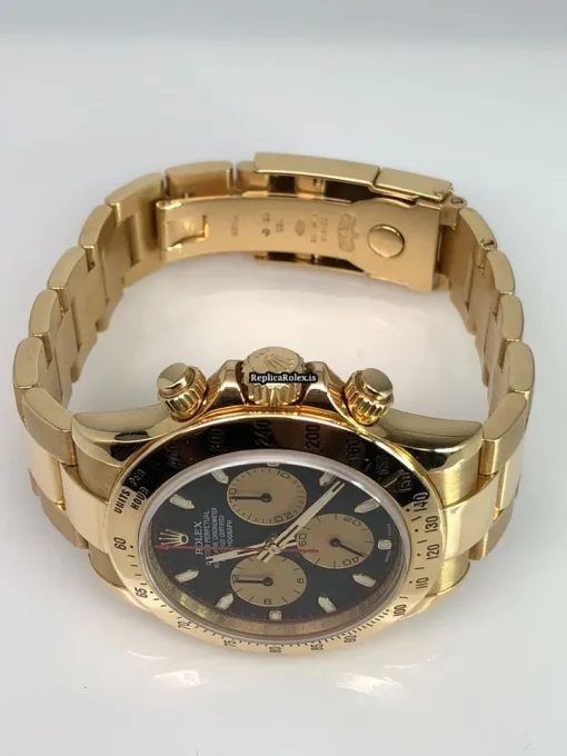 Lovely Replica Rolex Daytona 116528 Caliber 4130 Automatic Movement 40mm Yellow Gold Case Mens/unisex Watch - Image 12