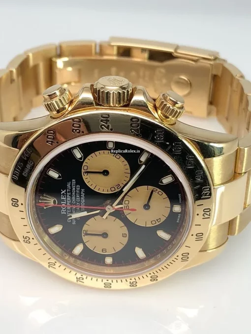 Lovely Replica Rolex Daytona 116528 Caliber 4130 Automatic Movement 40mm Yellow Gold Case Mens/unisex Watch - Image 4