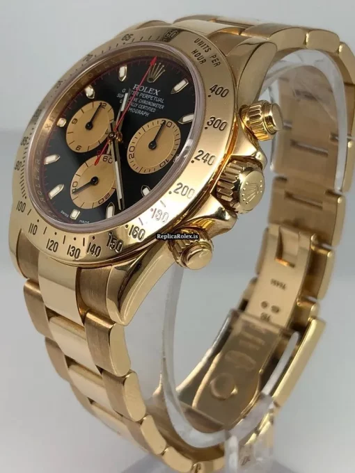 Lovely Replica Rolex Daytona 116528 Caliber 4130 Automatic Movement 40mm Yellow Gold Case Mens/unisex Watch - Image 5
