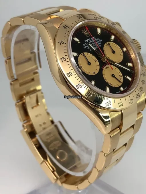 Lovely Replica Rolex Daytona 116528 Caliber 4130 Automatic Movement 40mm Yellow Gold Case Mens/unisex Watch - Image 6