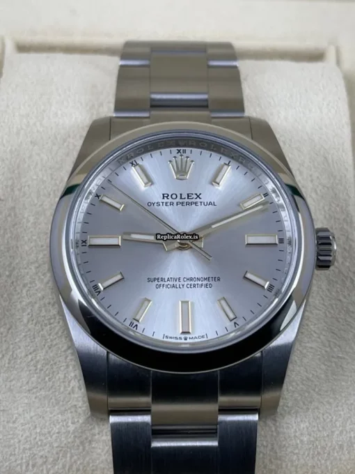 Cheap Knockoff Rolex Oyster Perpetual 34 124200-0001 Automatic Movement 34mm Steel Case Womens Watch - Image 2