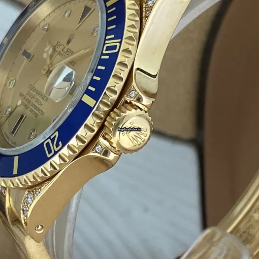 Affordable Knockoff Rolex Submariner Date 16618 Automatic Movement 40mm Yellow Gold Case Watch - Image 4