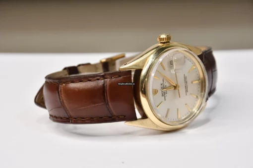 Popular Replica Rolex Oyster Perpetual Date 1500 Caliber 1570 Automatic Movement 34mm Yellow Gold Case Mens/unisex Watch - Image 6