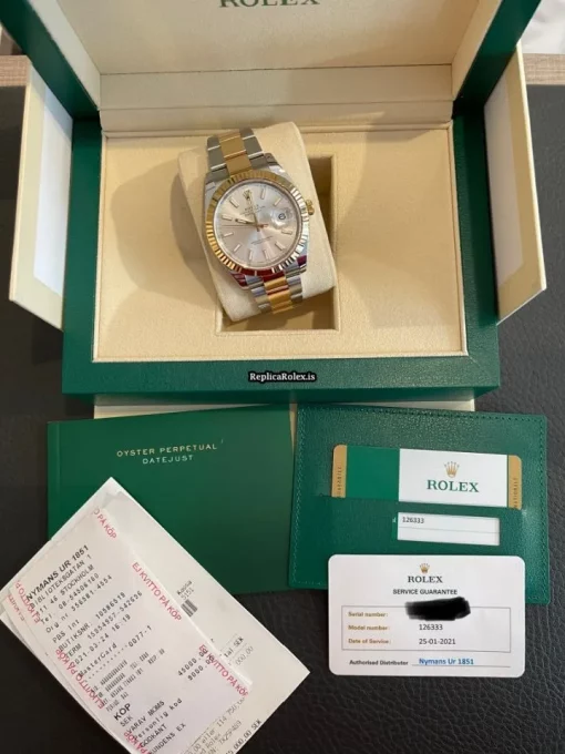 Pleasing Fake Rolex Datejust 126333 Caliber 3235 Automatic Movement 41mm Gold/steel Case Mens/unisex Watch - Image 6