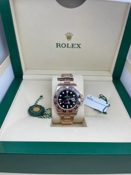 Fantastic Fake Rolex Gmt-master II 126715chnr Caliber 3285 Automatic Movement 40mm Rose Gold Case Mens/unisex Watch - Image 3