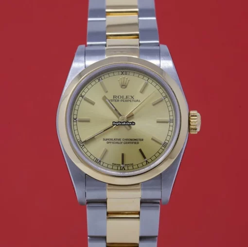 Terrific Copy Rolex Oyster Perpetual 77483 Automatic Movement 31mm Gold/steel Case Womens Watch