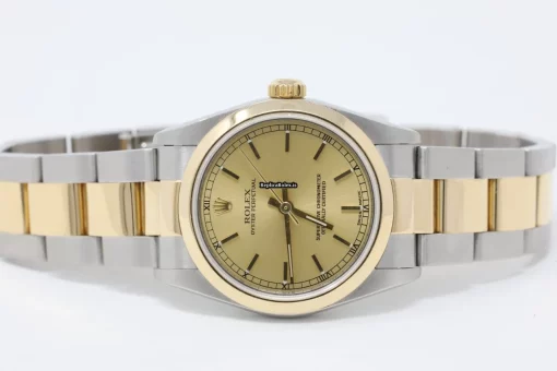 Terrific Copy Rolex Oyster Perpetual 77483 Automatic Movement 31mm Gold/steel Case Womens Watch - Image 8