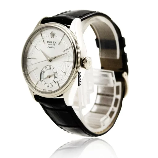 Lovely Fakes Rolex Cellini Dual Time 50529 Caliber 3180 Automatic Movement 39mm White Gold Case Mens/unisex Watch - Image 3