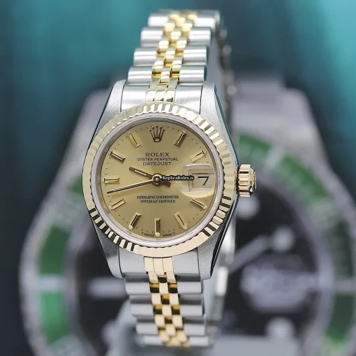 1:1 Copy Rolex Lady-datejust 69173 Caliber 2135 Automatic Movement 26x42mm Gold/steel Case Womens Watch - Image 8