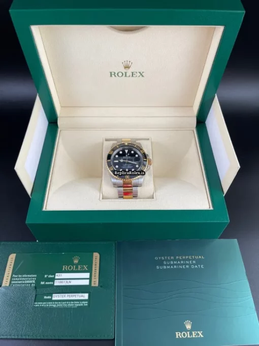 Awesome Replica Rolex Submariner Date 116613ln Caliber 3135 Automatic Movement 40mm Gold/steel Case Mens/unisex Watch - Image 6
