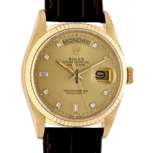 Amazing Fake Rolex Day-date 36 18038 Automatic Movement Yellow Gold Case Watch