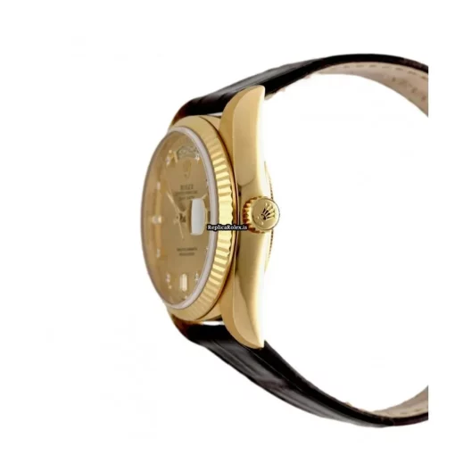 Amazing Fake Rolex Day-date 36 18038 Automatic Movement Yellow Gold Case Watch - Image 2