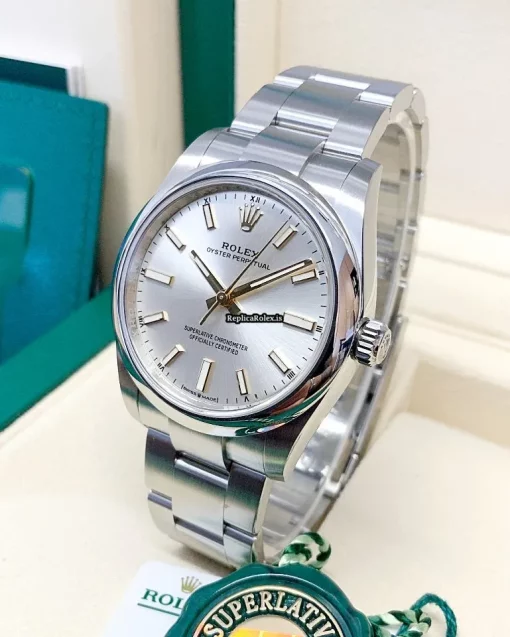 High-end Knockoff Rolex Oyster Perpetual 34 124200 Caliber 2232 Automatic Movement 34mm Steel Case Mens/unisex Watch
