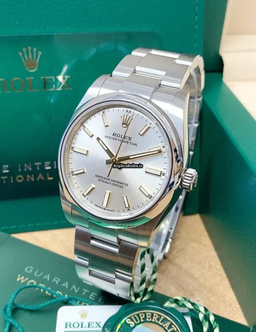 High-end Knockoff Rolex Oyster Perpetual 34 124200 Caliber 2232 Automatic Movement 34mm Steel Case Mens/unisex Watch - Image 5