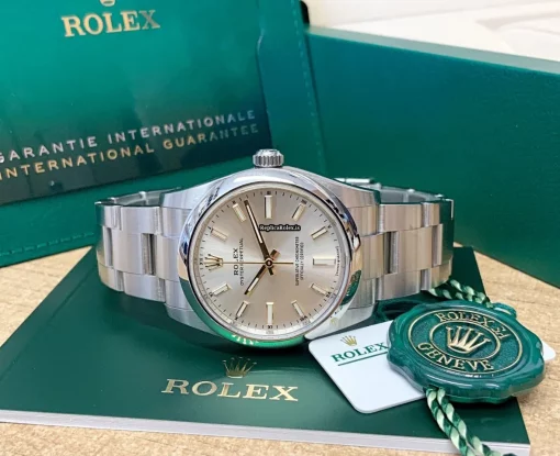 High-end Knockoff Rolex Oyster Perpetual 34 124200 Caliber 2232 Automatic Movement 34mm Steel Case Mens/unisex Watch - Image 6