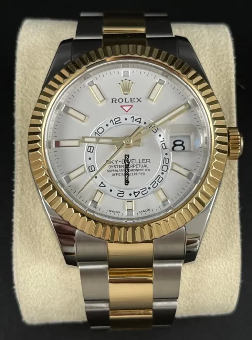 Durable Replicas Rolex Sky-dweller 326933 Caliber 9001 Automatic Movement 42mm Gold/steel Case Mens/unisex Watch