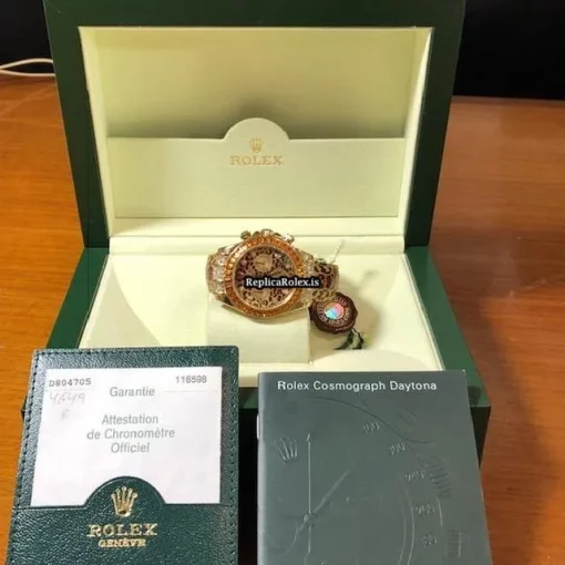 Incredible Replica Rolex Daytona 116598 Caliber 4130 Automatic Movement 40mm Yellow Gold Case Mens/unisex Watch - Image 15