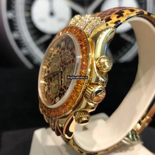 Incredible Replica Rolex Daytona 116598 Caliber 4130 Automatic Movement 40mm Yellow Gold Case Mens/unisex Watch - Image 4